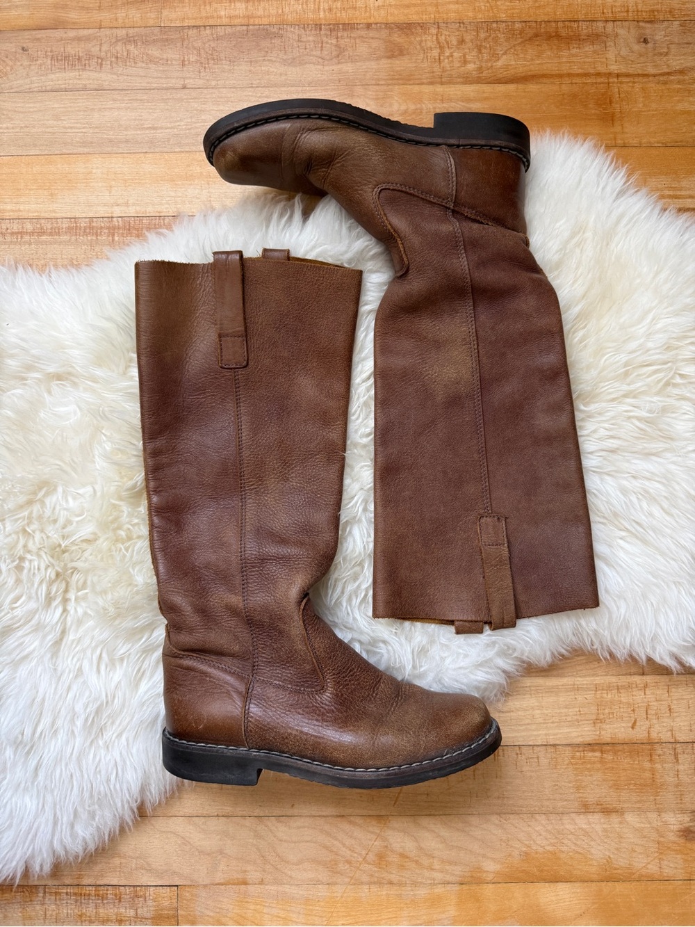 Roots Tribe Brown Knee High Leather Boots
